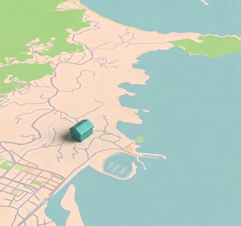 Map of the Quepos and Manuel Antonio area showing Boutique Hotel Las Cascadas, Marina Pez Vela, and Manuel Antonio National Park